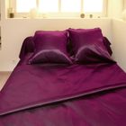 Parure de couette 220x240cm satin 3 pces PRUNE