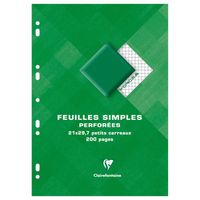 Feuilles simples blanches perforees 210X297 200 pa