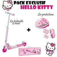 Patinette 2 Roues + Protections Hello Kitty