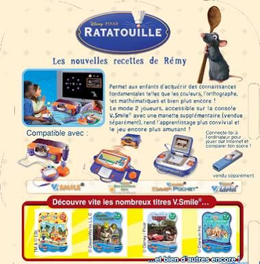VTech Cartouche de jeu V.Smile Ratatouille 92885 